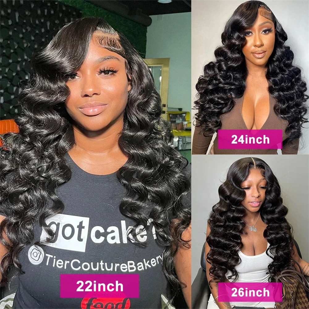 10-26 Inchs Loose Wave Bundles Human Hair No Closure 3 PCS Brazilian Human Hair Extensions Weave Hair Nature Black Double Weft