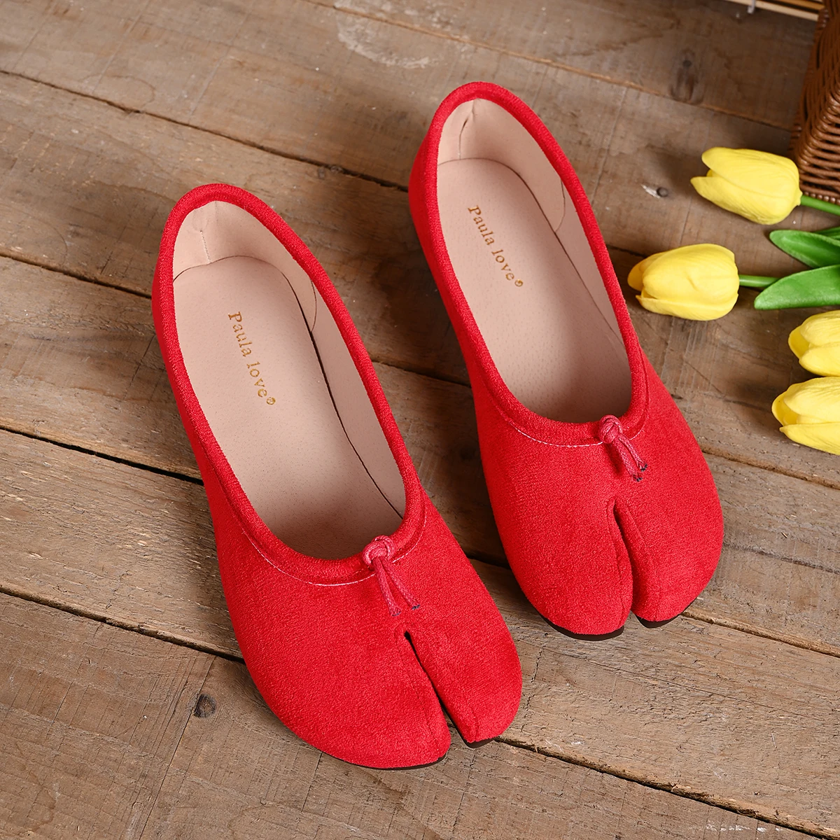 Japanese Style Tabi Ninja Shoes Women Cozy Leather Flats Split Hoof Toe Loafers Femme Mary Jeans Mocasines Ladies Ballerina Shoe
