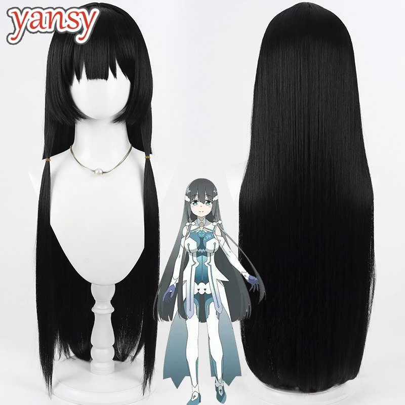 yansywig-合成毛髪-ミモリ・トーゴ-コスプレウィッグ-ユキ・ユナはヒーロー-ミモリ・トーゴ-100cm-ロングストレート-ブラックウィッグ-耐熱性