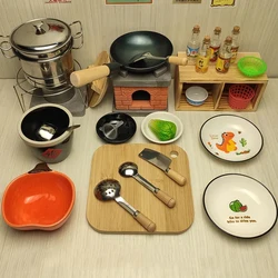 Dollhouse Mini Kitchen Furniture Toys Full Set Models for Doll House Kitchen Furniture Decorative Accessories