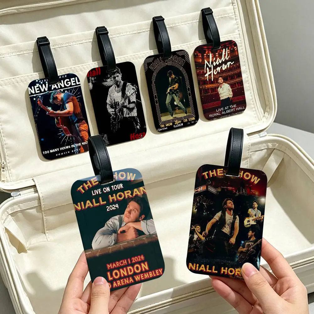 N-Niall H-Horan Pop Singer Lightweight Anti lost PVC Luggage Tag Removable Info Card Sleeve Backpack Travel Accessory