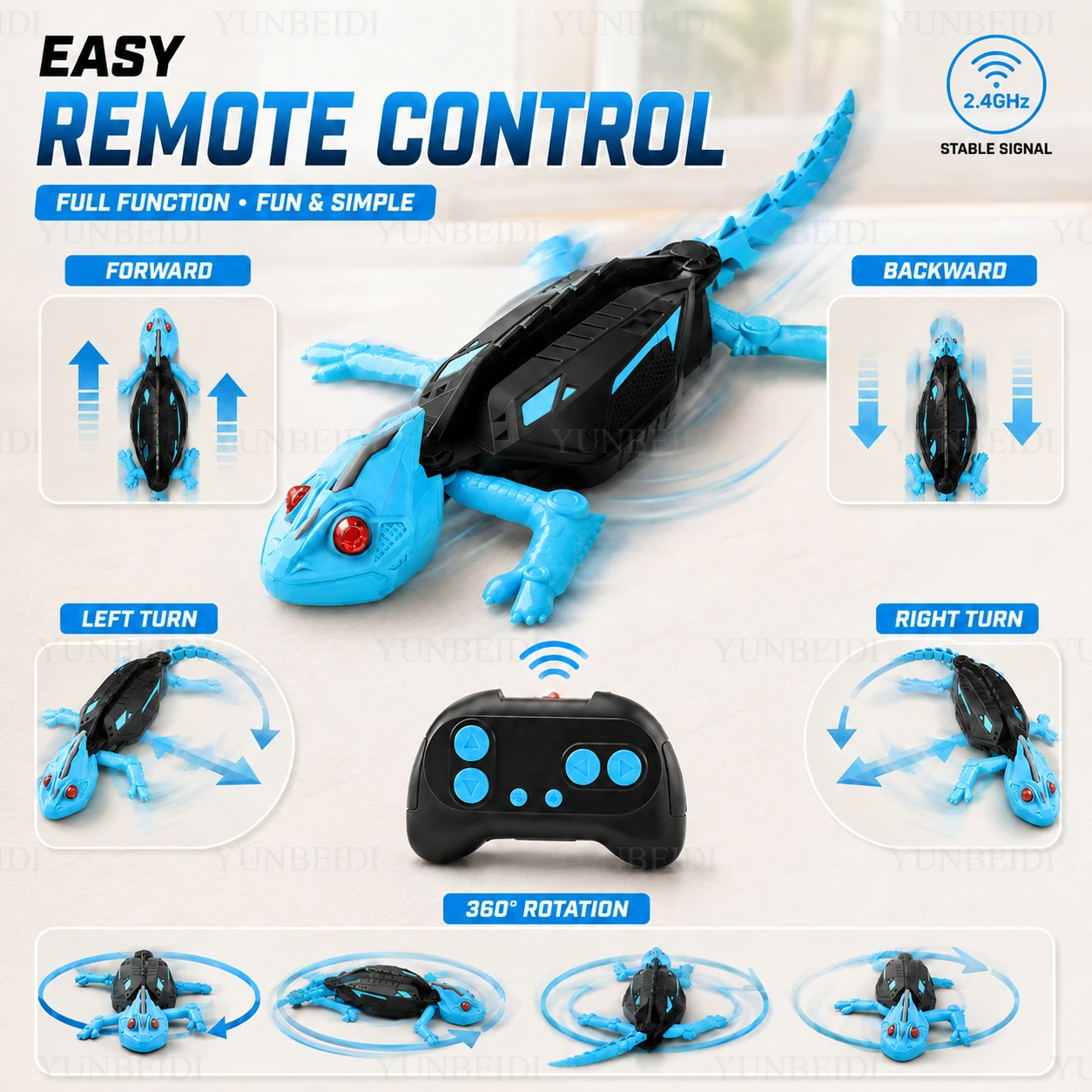 RC Wall-climbing Gecko Lizard Cockroach Red-eye Lights Electric Remote Control 2.4GHz Animal Car Children's Halloween Toy Gifts