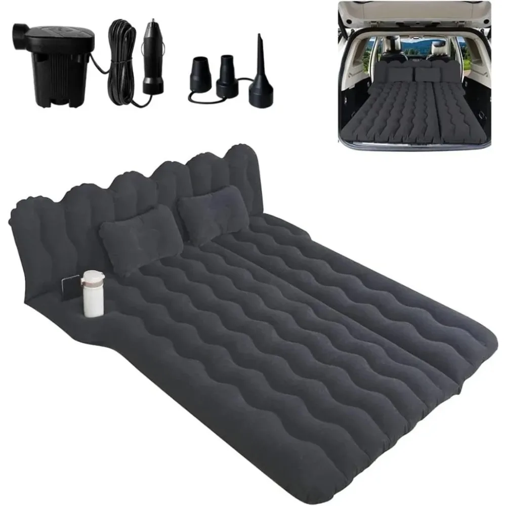 

SUV Air Mattress, Inflatable Car Mattress Bottle and Phone Holder Thickened Flocking & PVC Surface Car Air Mattress