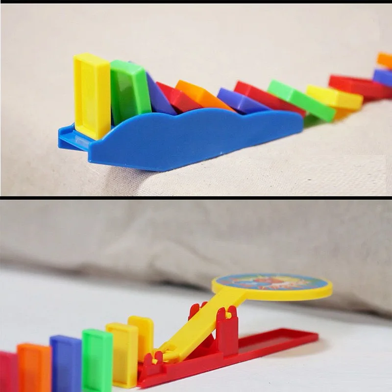 80 pezzi di blocchi di domino parti del treno giocattoli di plastica per bambini giochi di domino educativi precoci per bambini ragazzo ragazze compleanno regalo di Natale