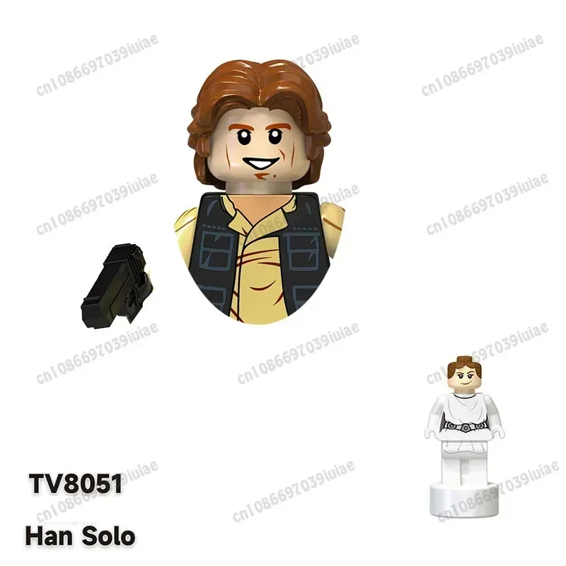 Star Wars Chewbacca Mandalorian Han Solo C-3PO Leia Darth Vader Bbba Fett bloque Mini Robot figura juguete ladrillos muñeca de ensamblaje