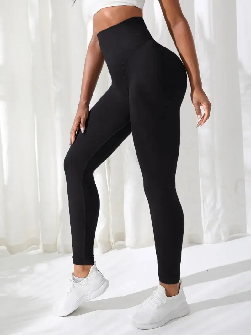 

Ladies 9 Leggings with Pockets High Waist Slimming Stretchy Breathable Workout Running Pants