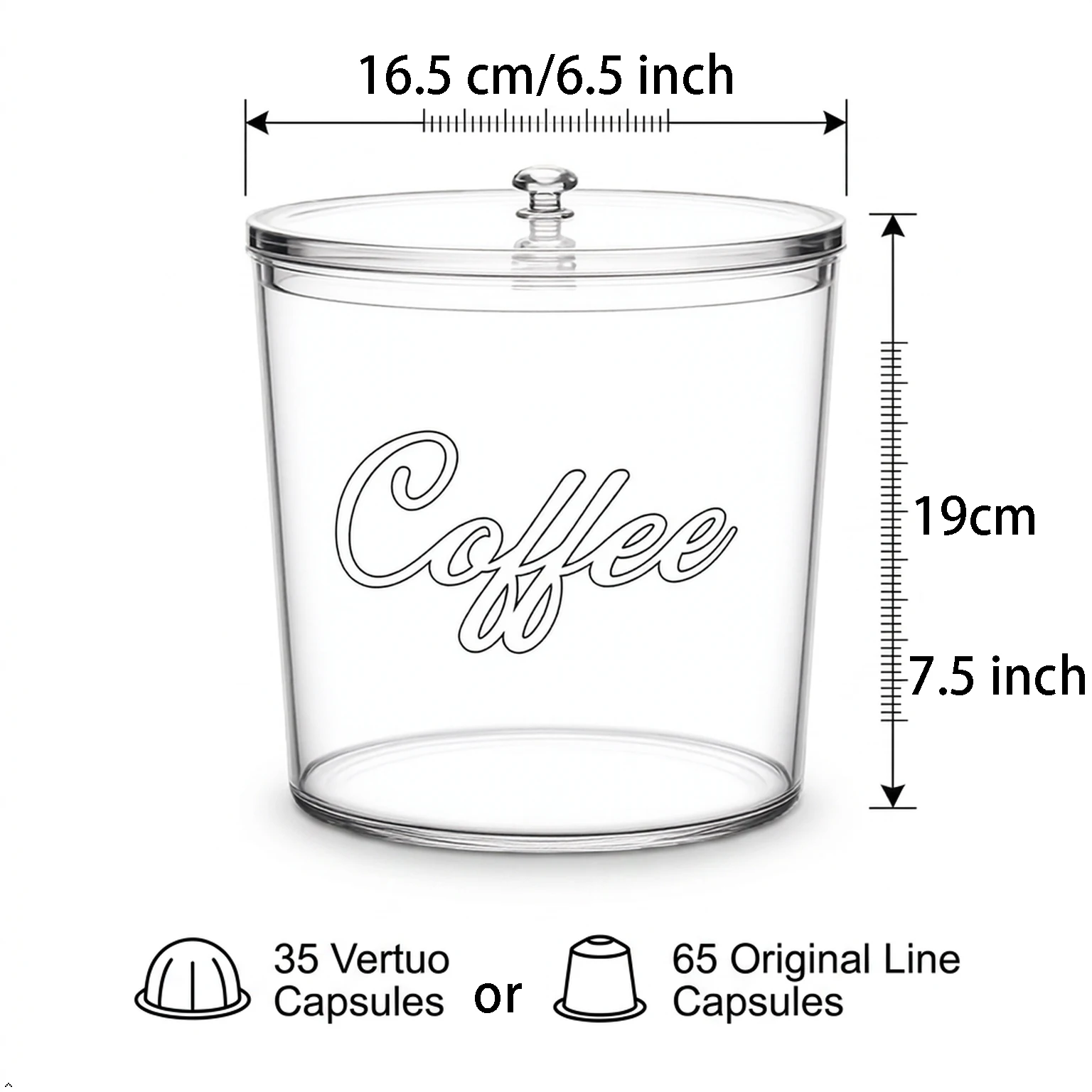 Coffee Pod Holder with Transparent Crystal Lid & Dust Cover, Compatible with Nespresso & Keurig K Cup Pods, Coffee Bar Decor view 2