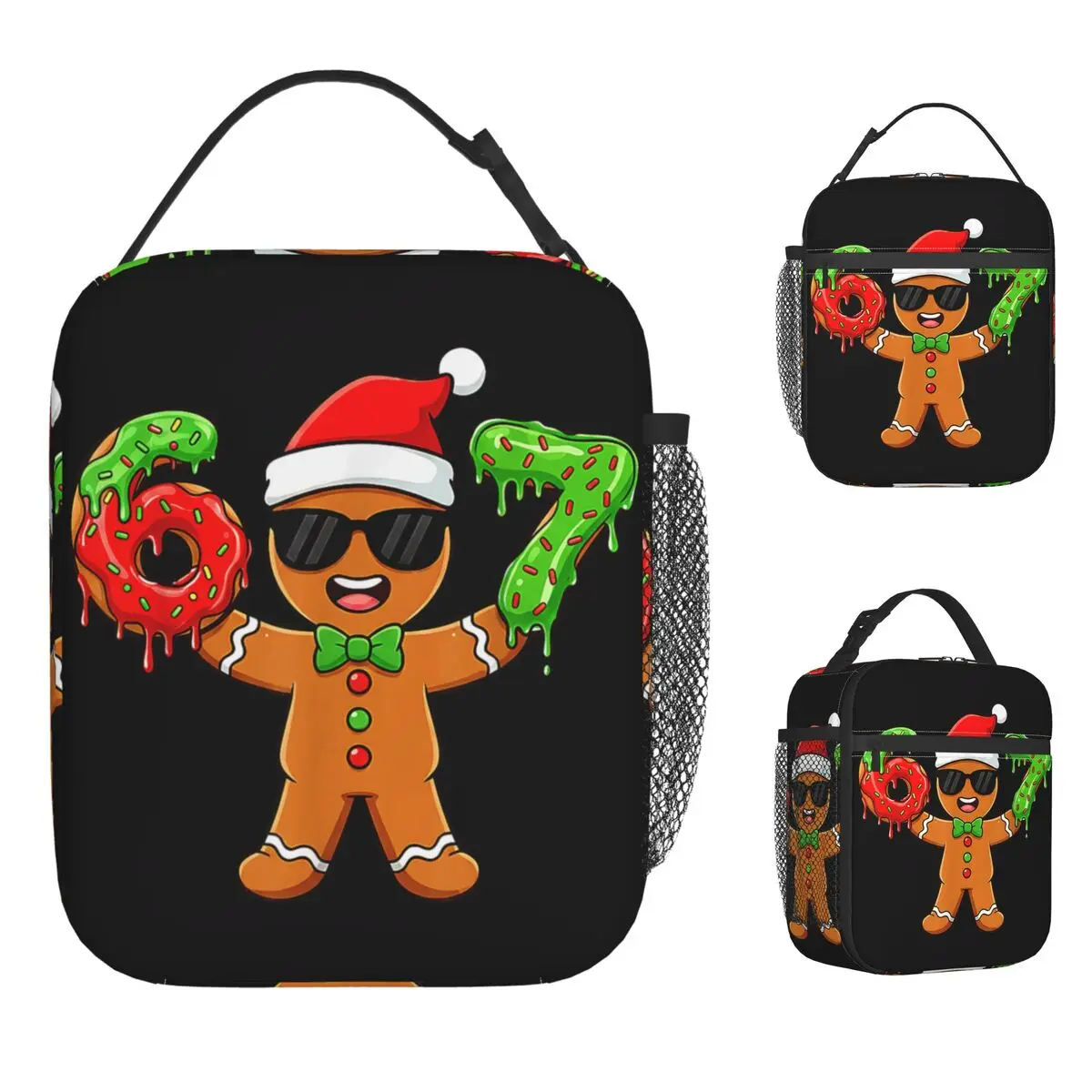 

Пряники Six Seven 67 Meme 6 7 Забавная рождественская сумка для обеда для детей Дизайнерская коробка для завтрака Дорожная сумка-холодильник Портативные сумки для обеда