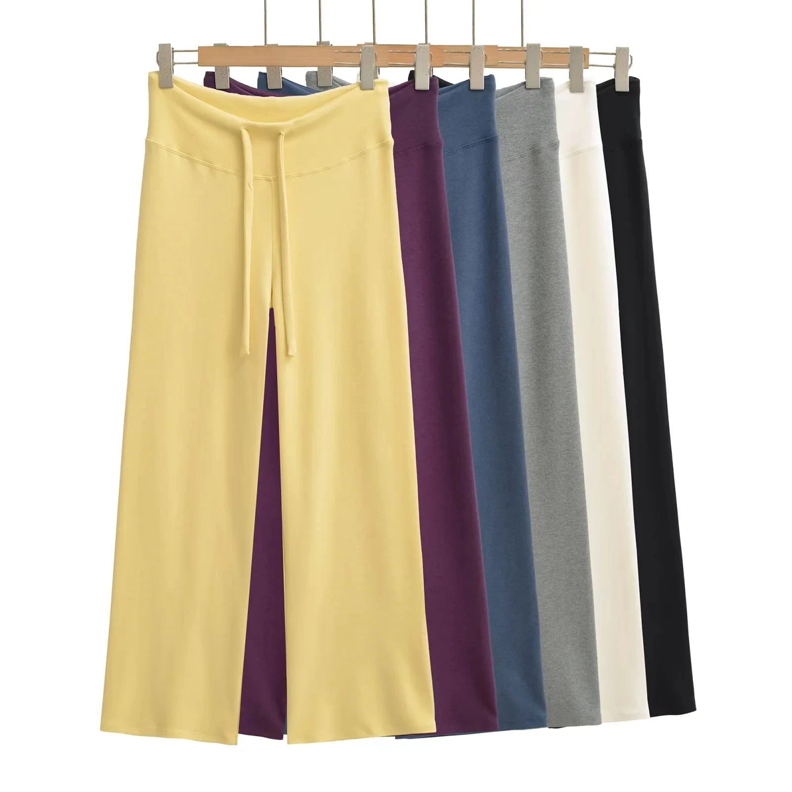 American Sle High Waist Dstring Loose Women's Casual Pants Spring Autumn New Sle Slimming Drapey Straight Leg Trousers