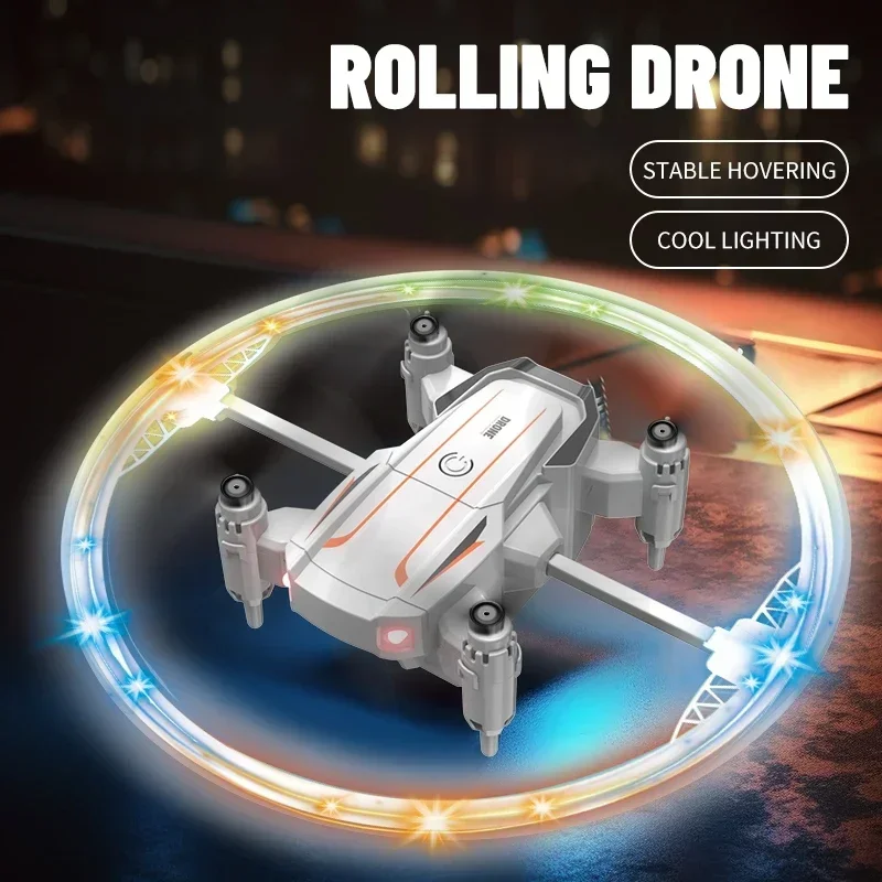 BK2 Mini RC Stunt Rolling Drone With Colorful Lighting Professional Quadcopter Fixed Height Miniature Drones Toys for Boys