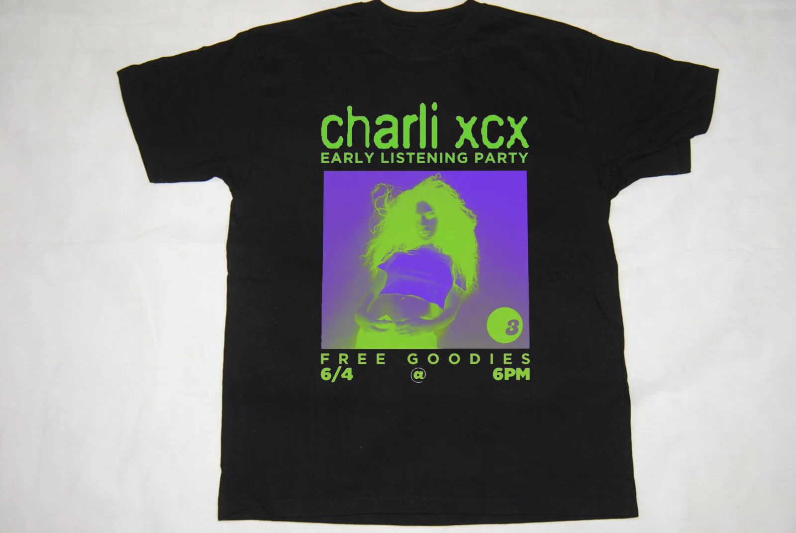 Charli XCX Listening Party Black T-Shirt Cotton All Size JH156