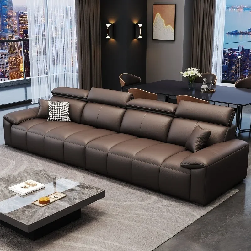 

Italian minimalist leather sofa small apartment piano keys straight row modern minimalist living room combination sofa