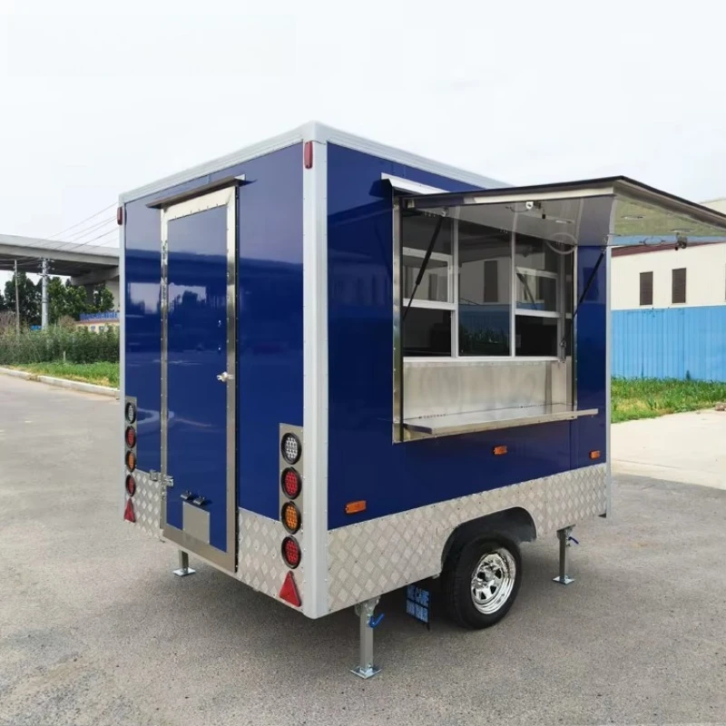 Mobile Coffee Bar Trailer Fully Equipped Small Hot Dog Ice Cream Cart Concession Trailer Food Truck with Full Kitchen