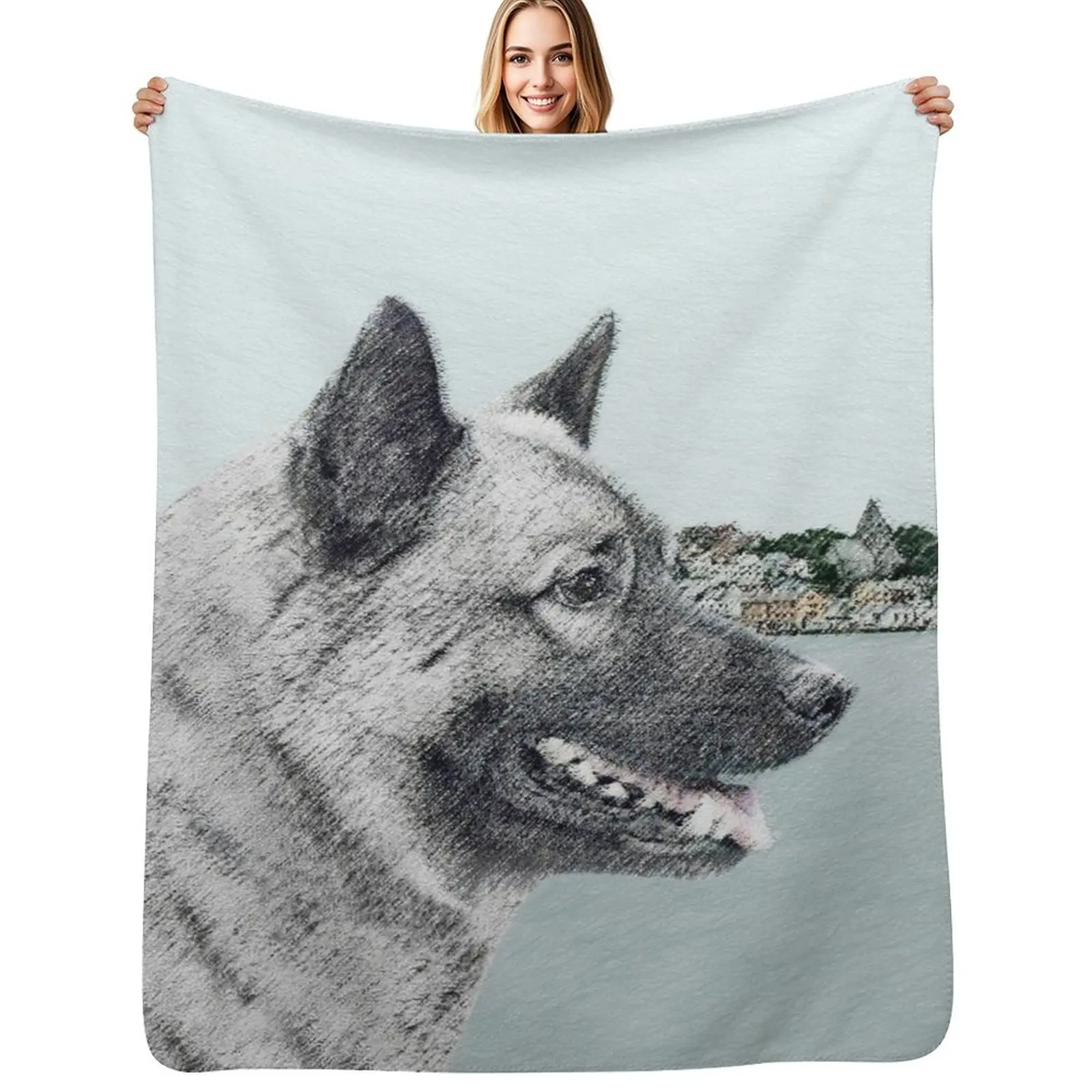 

Norwegian Elkhound Throw Blanket Easy Care Comfortable Blanket for Couch