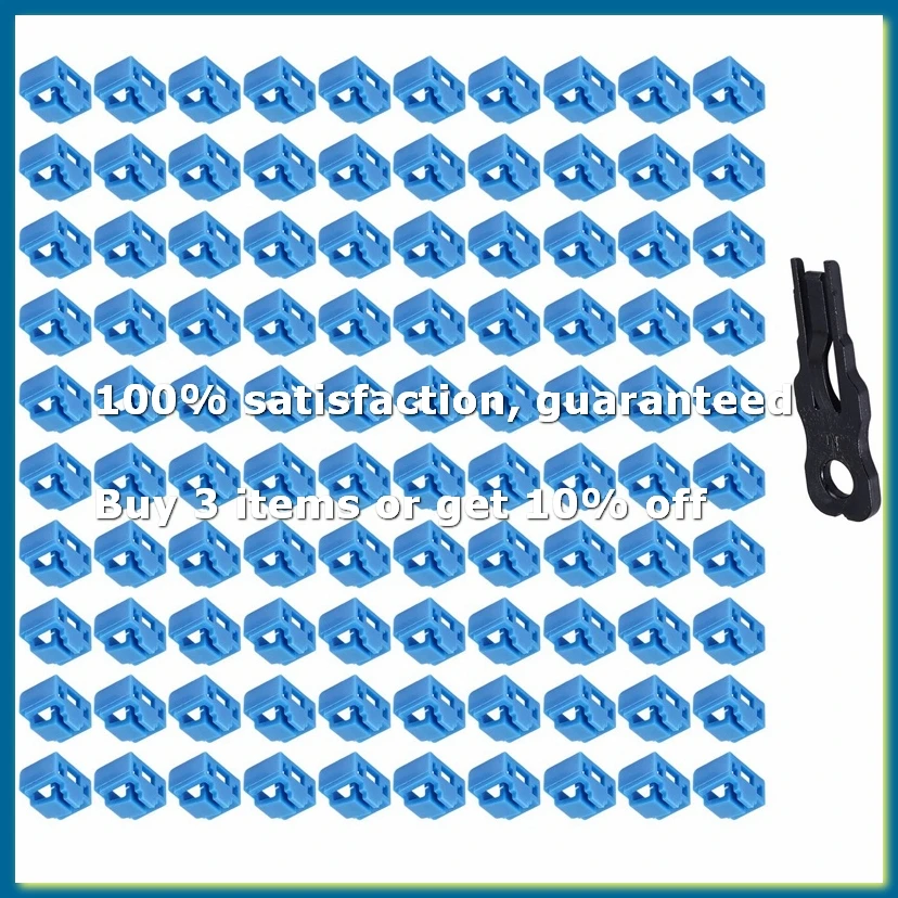 100Pcs Blue RJ45 Port Ethernet LAN Hub Anti Dust Cover Plug Cap Blockout Protector with Proprietary Lock and Key-DTB1