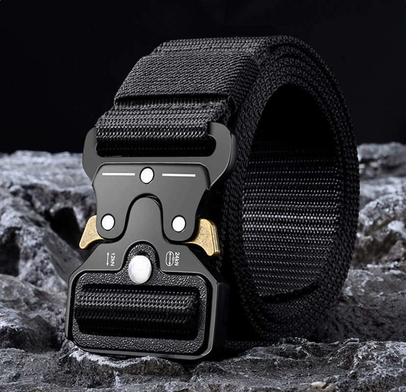 Men's Belt Outdoor Hunting Tactical Multi Function Belt Multi-Function Buckle High Quality Nylon Belt Nylon Male Strap