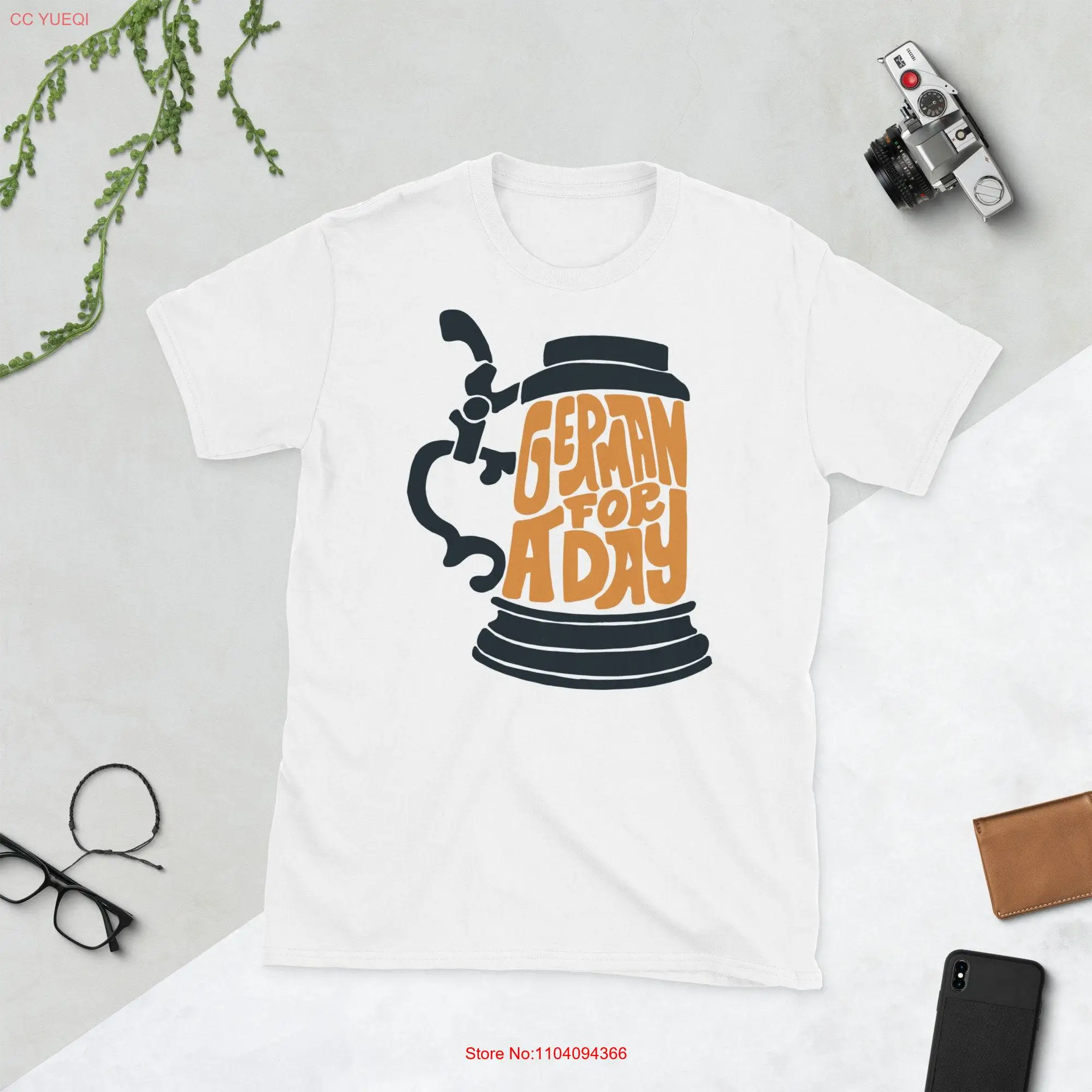 German For A Day T Shirt Fun Oktoberfest Design long or short sleeves