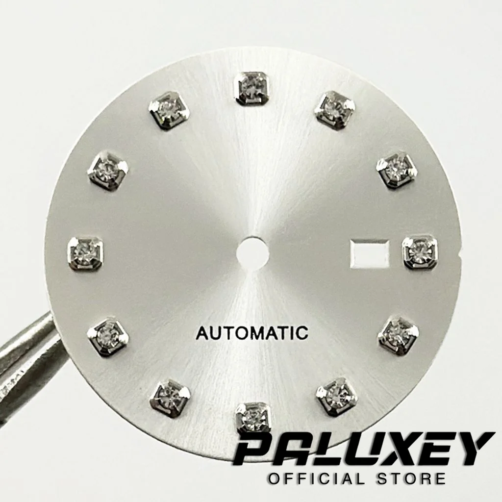 Циферблат часов 24,5 мм, детали для часов с бриллиантовым индексом Sunburst, одинарный календарь с циферблатом с датой для механизма NH05 NH06