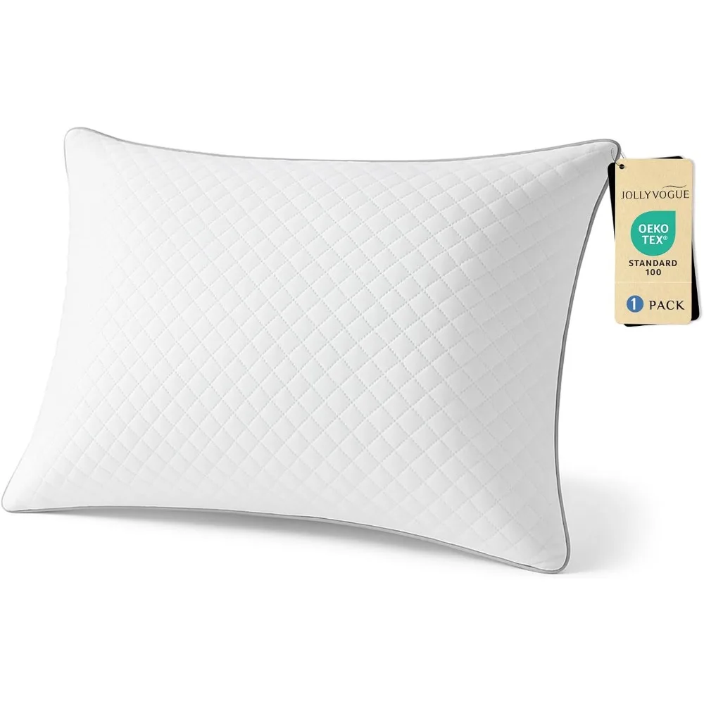 

King-size bed pillow, Oeko-Tex certified, double-sided crystal velvet fabric, medium support.