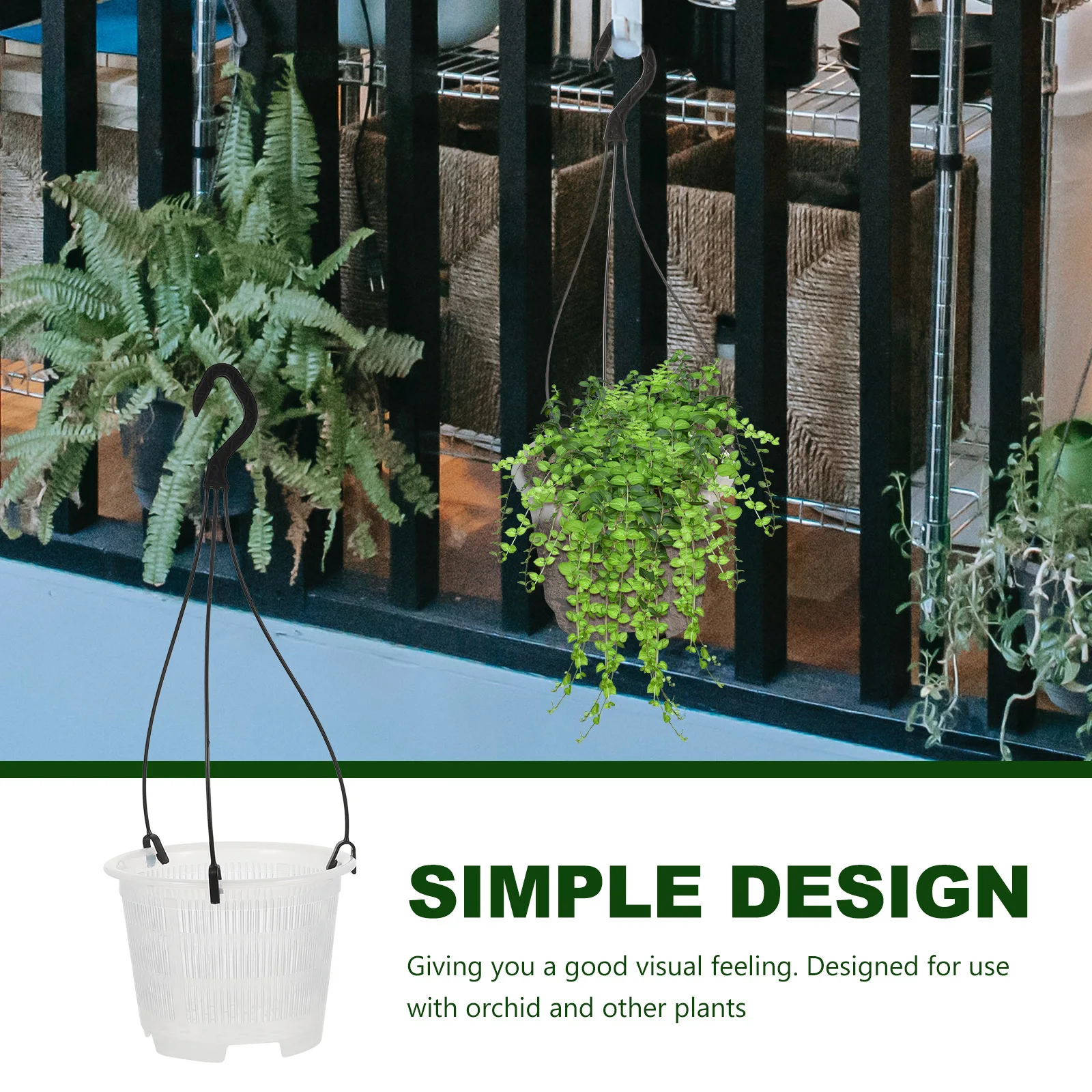 

4Sets Hanging Flowerpot Orchid Plant Holder Breathable Plastic Nursery Pot Indoor Hanging Planters Balcony Plant Pot Decorative