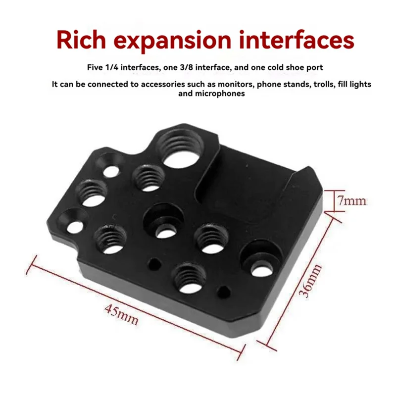 B03B-Stabilizer Extension Plate For DJI Ronin RS3/RS2/RSC2/SC/S Gimbal Stabilizer Extension 1/4 3/8Inch Hole Cold Shoe