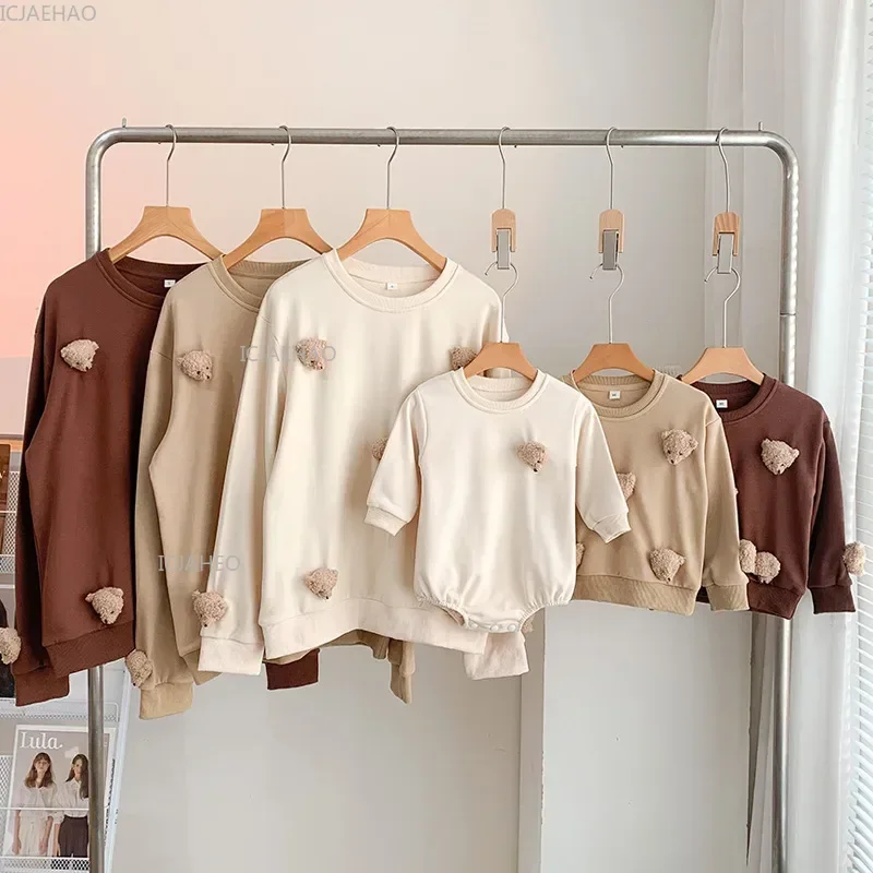 Baby Daddy Mummy Matching Clothes  Whole Family Sweatshirt Mom Daughter Equal Long Sleeve Tops Dad Son Clothing Autumn Spring