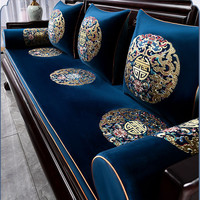 New Chinese Cushion Cover Modern Simple Velvet Sofa Living Room Embroidered Pillowcase Home Decoration Rectangular Waist Pillow