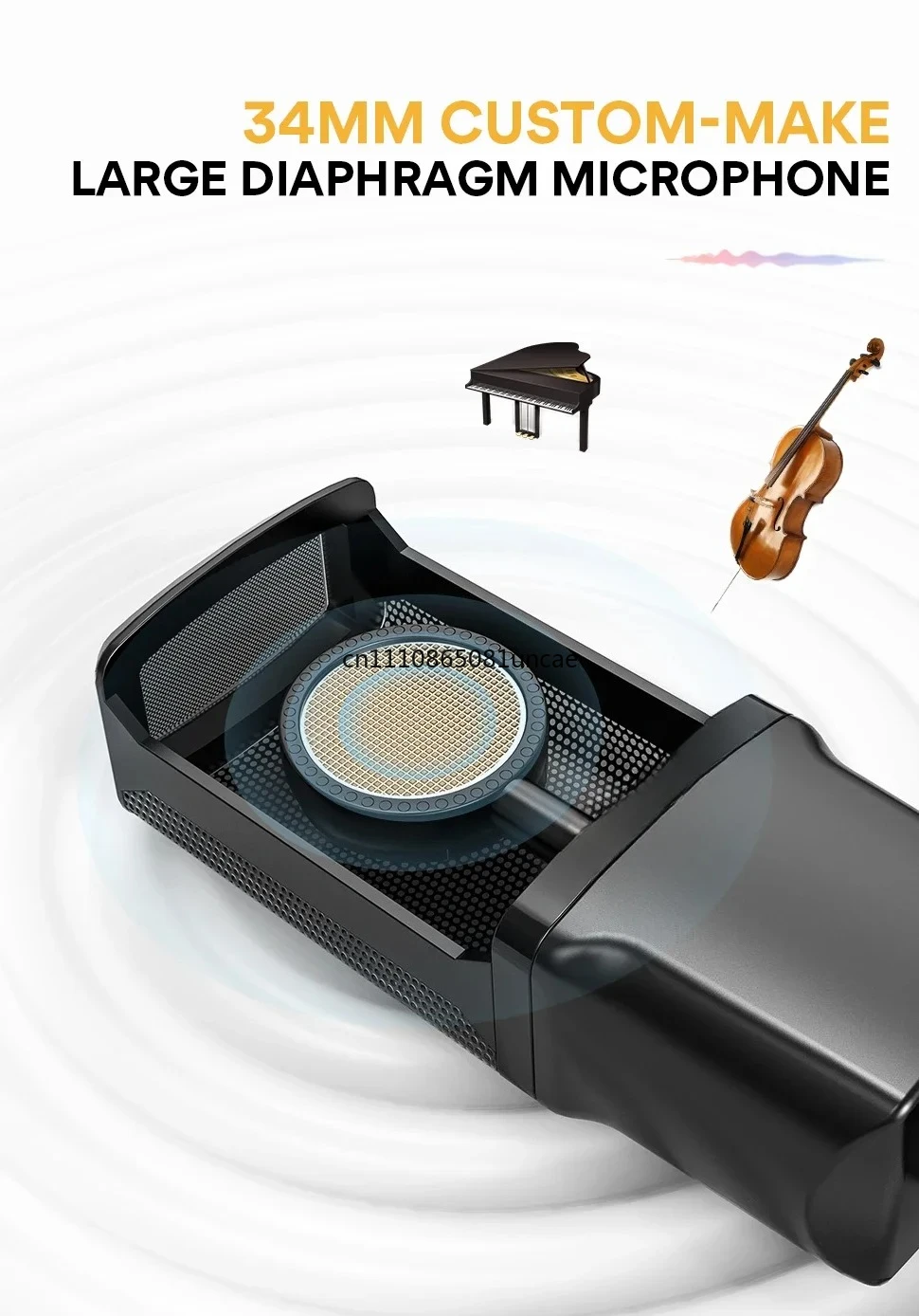 Peiqi MAONO PM500 Professional 34mm Large Diaphragm XLR Condenser Microphone for Audio Production Recording Mic Studio Microphon