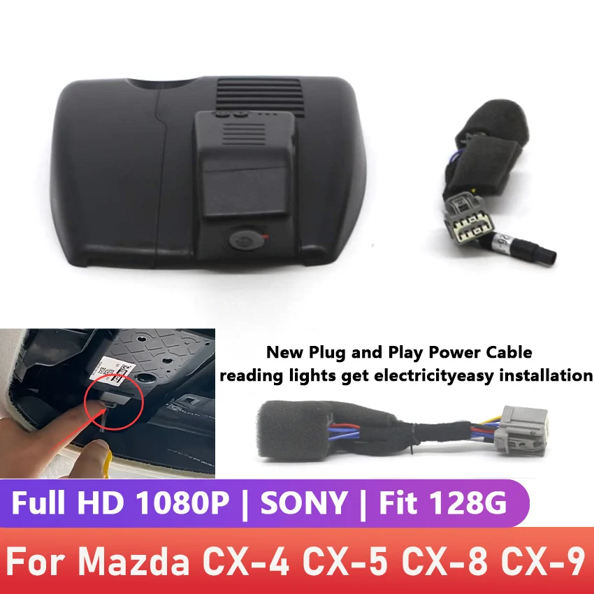 

New! HD Car DVR Dash Cam Camera WIFI Video Recorder For Mazda CX-4 CX-5 CX-8 CX-9 2019 2020 2021 2022 2023 Plug and play DashCam