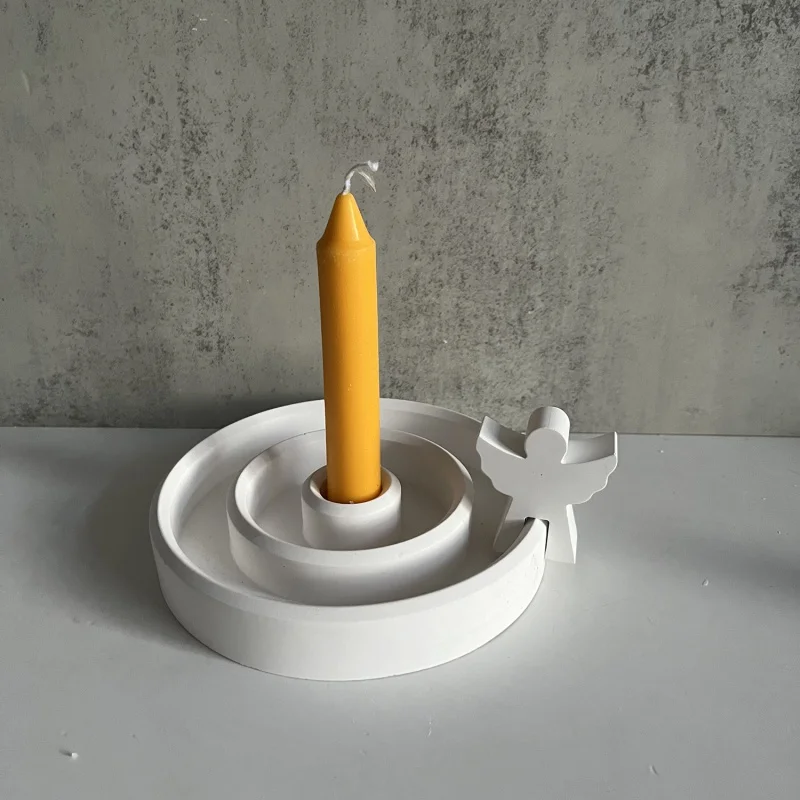 

Disc Candlestick silicone mold round Candlestick mold candle holder gypsum mold decoration mold