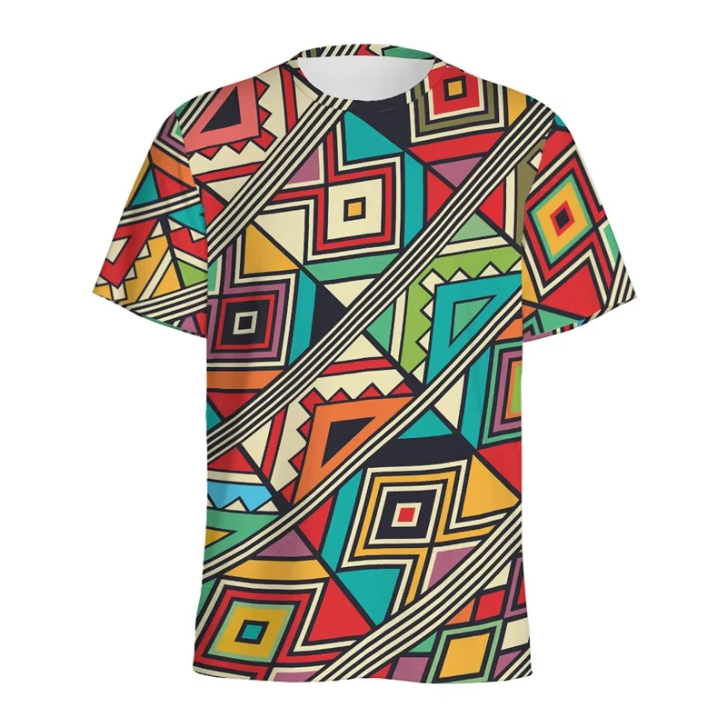 

New Classic Retro Men's Clothing 3d Printing Men Retro Ethnic Style Short Sleeve Men Loose Casual Fashion Oversized T-Shirt Top