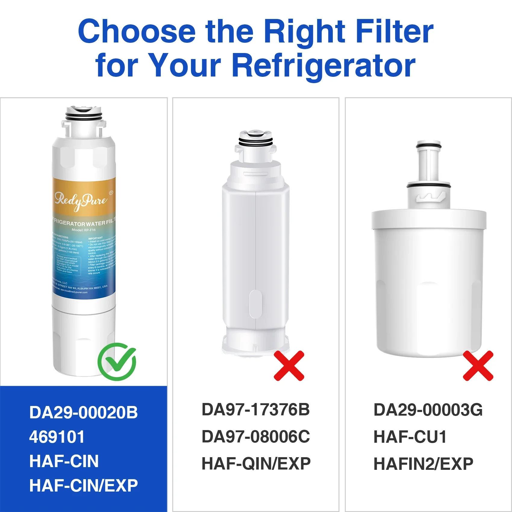 

2Pack Refrigerator Water Filter Replacement For Water Filter HAF-CIN EXP,DA29-00020B, HAF-CIN,RF28HMEDBSR, RS25J500DSR,HDX FMS-2