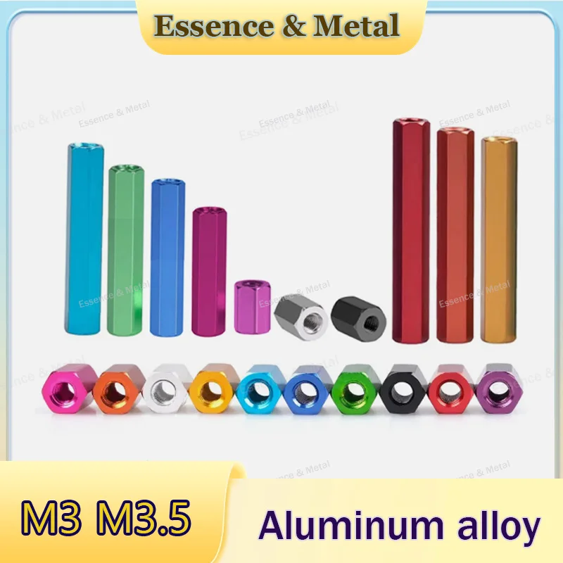 10pcs Aluminum Alloy Hexagonal Spacer Column Hexagonal Stud Nut M3 M3.5 Color Spacer Column Suitable For RC Parts Modification