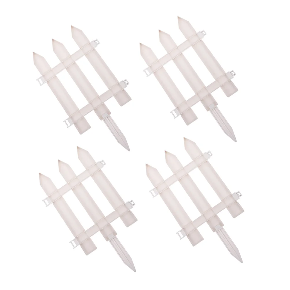 4세트 화이트 플라스틱 정원 울타리 패널 우아한 내후성 픽켓 꽃밭 잔디 경계 조경 길 마당 파티오용