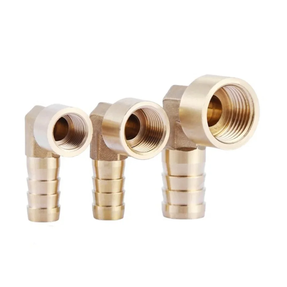 6pcs 90 Degree Brass Hose Connectors Leak-Proof For 10mm Inner Diameter Hose For Garden Irrigation Easy Installation