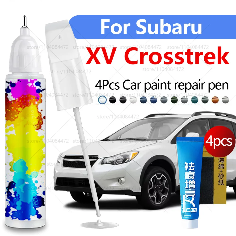 Car Paint Repair Pen For 1990-2025 Subaru XV Crosstrek Paint Scratch Repair Accessories 4PCS Black D4S White K1X Gray PAF Blue