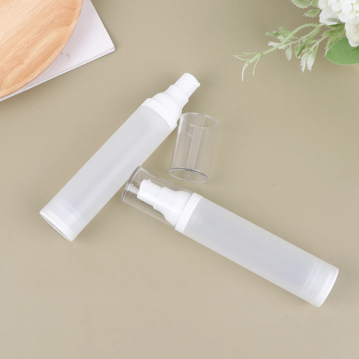 

3pcs Frosted Vacuum Pump Lotion Dispenser Container 50Ml Leakproof Durable Lightweight Portable Storage Bottle For