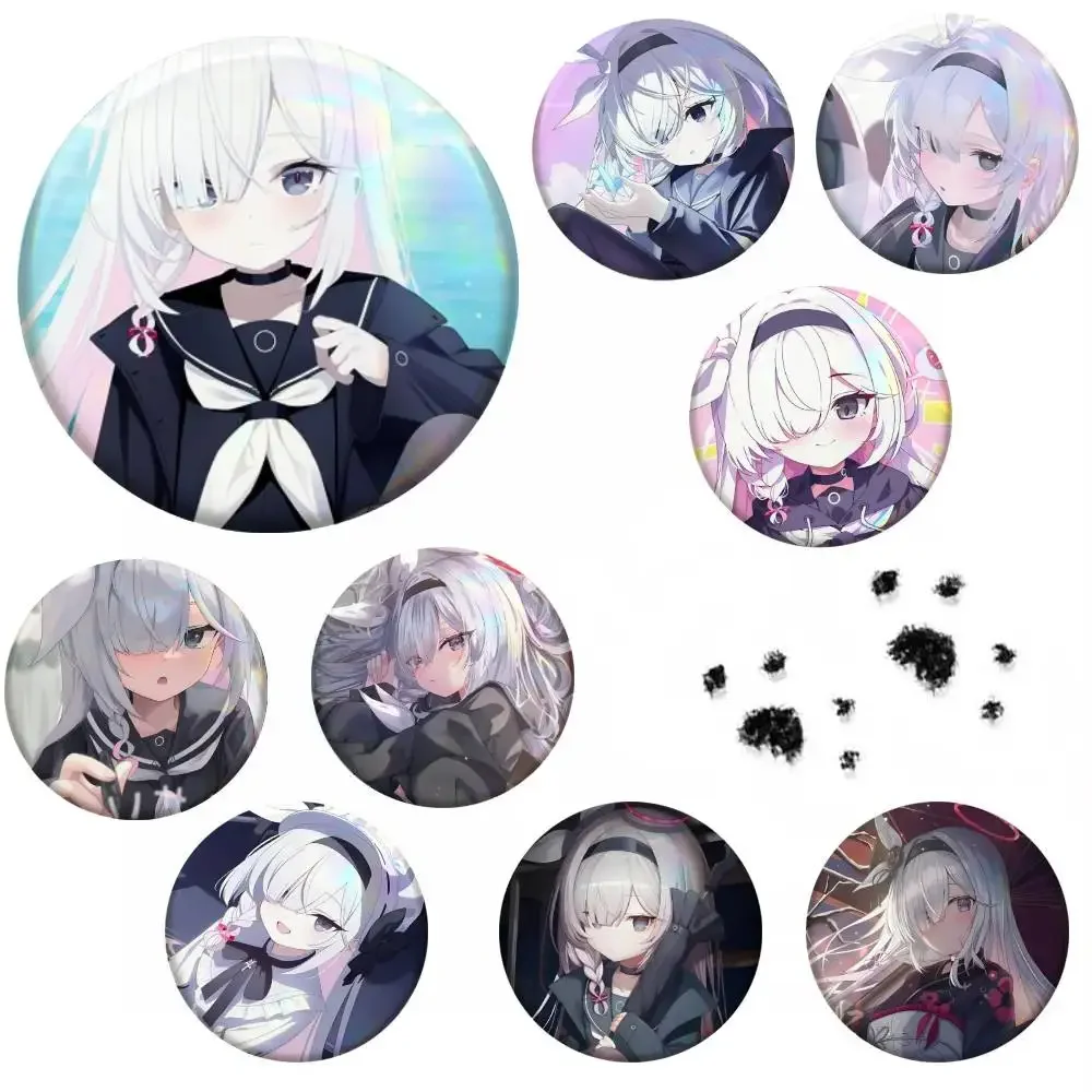 Lana Blue Archive Game Badge Tinplate Meme Round Brooch For Hat Bag Creative Lapel Jewelry Accessories Gifts