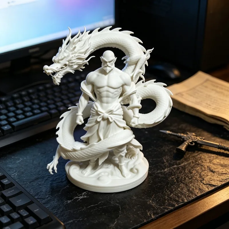 Hand printed 3D Arhat Statue of the Eighteenth Dragon Subduing Dragon Mythology Desktop Decoration Home Decoration Gift