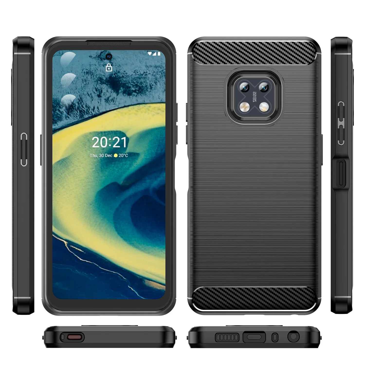 Shockproof Matte Case For Nokia XR20 Luxury Carbon Fiber Back Cover for nokia xr20 Silicone Soft Protective Cases Coque Fundas