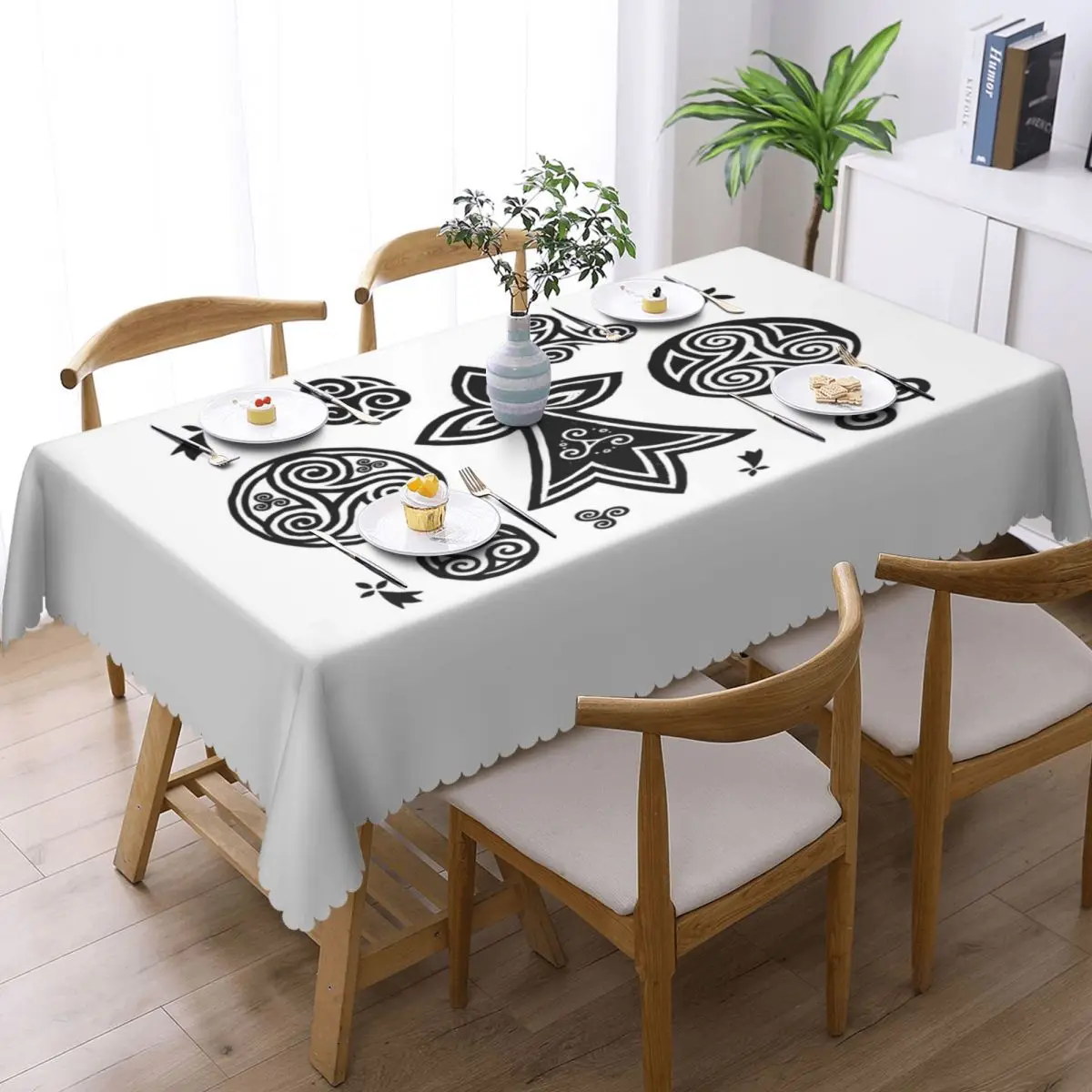 مفرش طاولة مستطيل مخصص من بريتون تريسكيلز وهيرمينز، غطاء طاولة مقاوم للزيت لمناسبات الطعام، مفرش طاولة #2