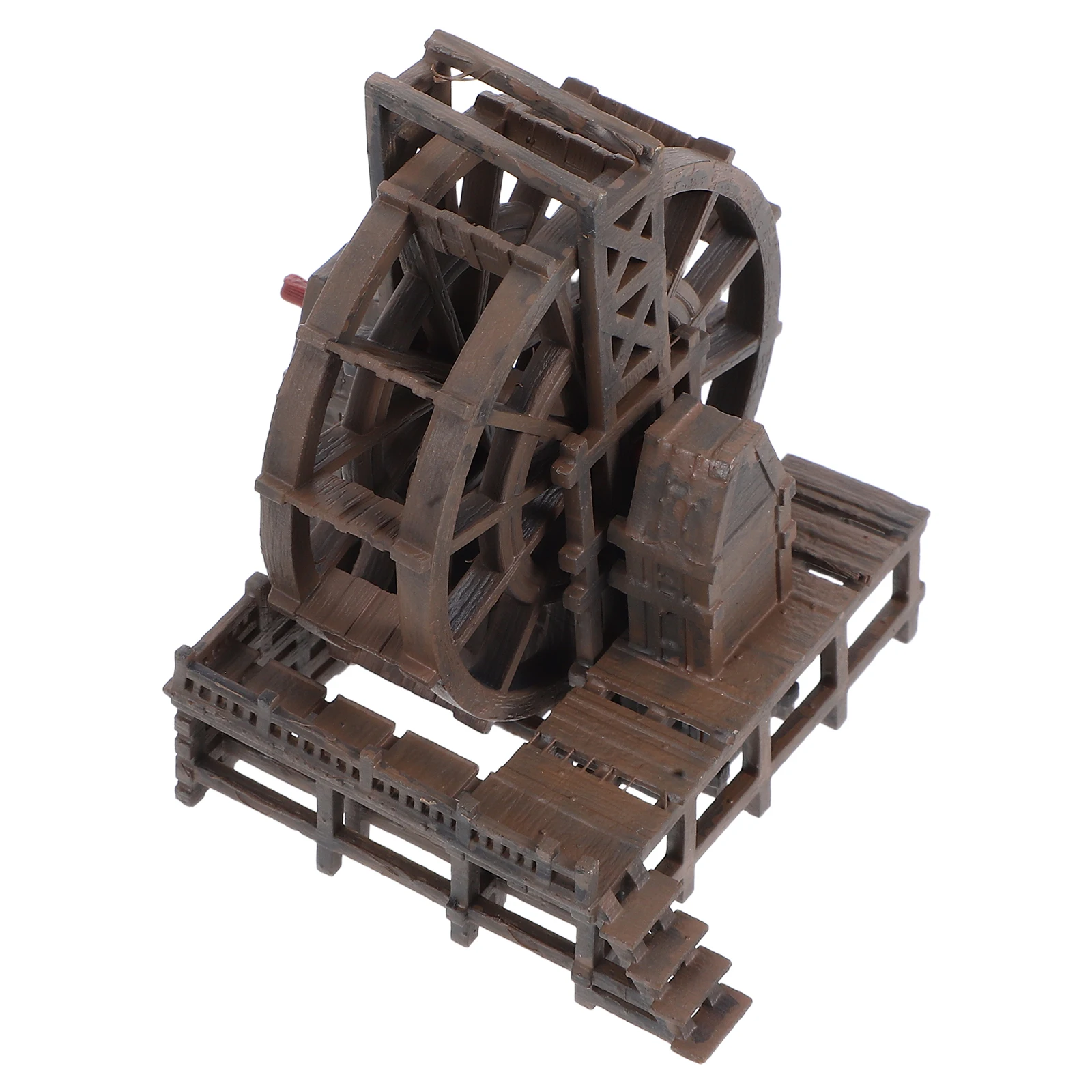 

Windmill Wheel Fountain Ornaments Aquarium Decoration Landscape Desktop Water Plastic Office