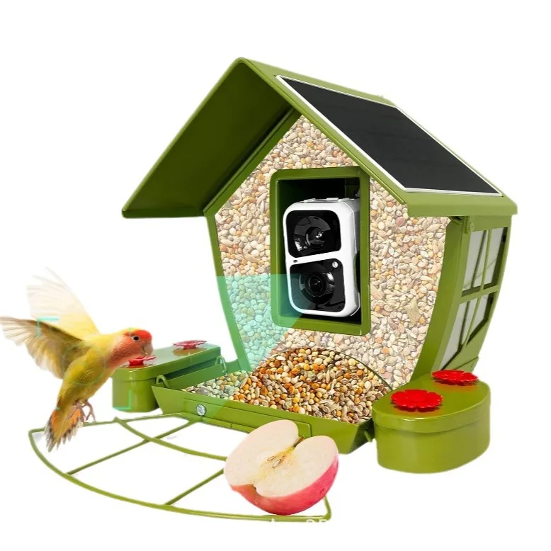 Mangeoire pour oiseaux intelligente avec caméra, jardin extérieur, cour, identification haute définition, mangeoire pour colibri avec objectif