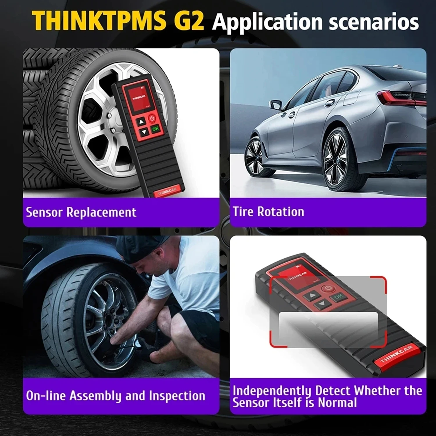 THINKCAR THINKTPMS G2 S3 315MHz 433MHz 2IN1 Car Tire Pressure Diagnosis Tool Autimotive TPMS Sensor Programming Learning