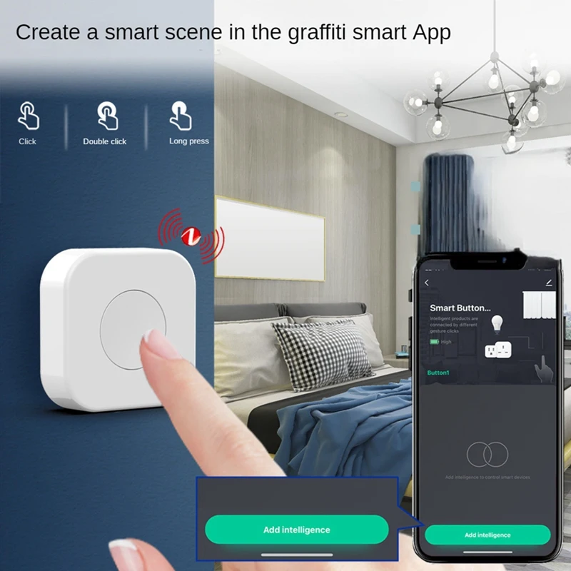 2 Tuya Zigbee Button Smart Home Scene Switch Wireless Remote Control Intelligent With Zigbee Gateway