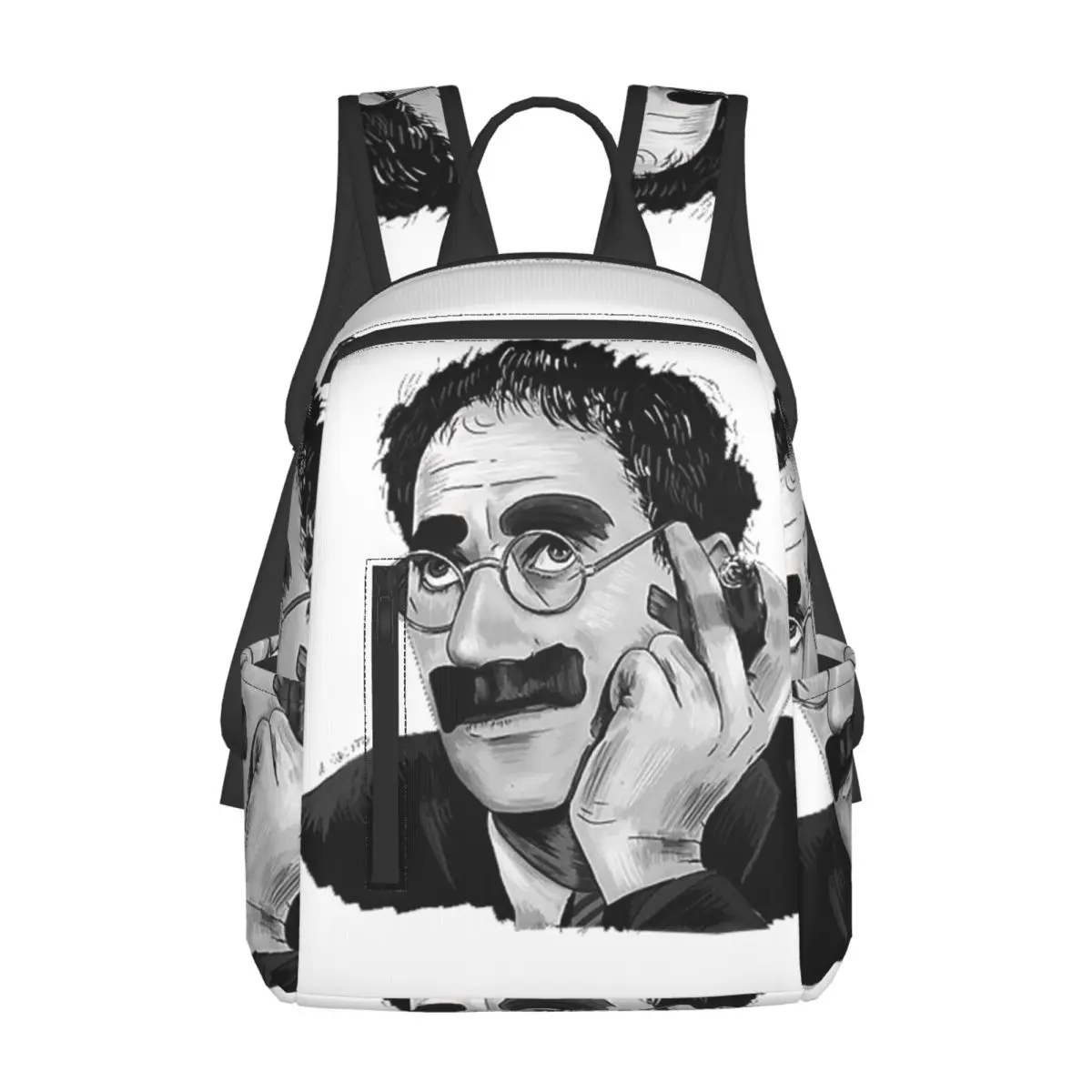 

Groucho Marx Portrait Illustration By Burro Backpack Daypack Large Capacity Kids BookBag School Bag Shoulder Bags for Men Women
