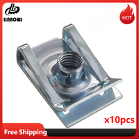 10pcs M4 M5 M6 M8 U Type Clips with Thread 4mm   5mm 6mm  8mm Reed Nuts for Car Motorcycle Scooter ATV Moped