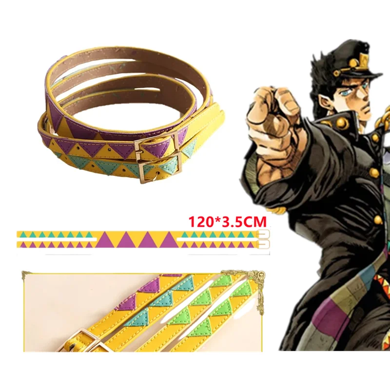 High Quality JoJo's Bizarre Adventure Bruno Kira Joseph Joestar Leather Buckle Cosplay PU Belt Personality Student Supplies