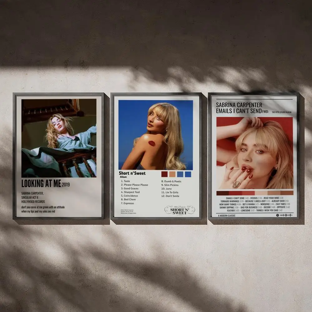 S-Sabrina Carpenter Альбом Плакат Обложка альбома Музыка Холст Настенный художественный принт Фреска Домашний декор Музыкальный любовник Подарок