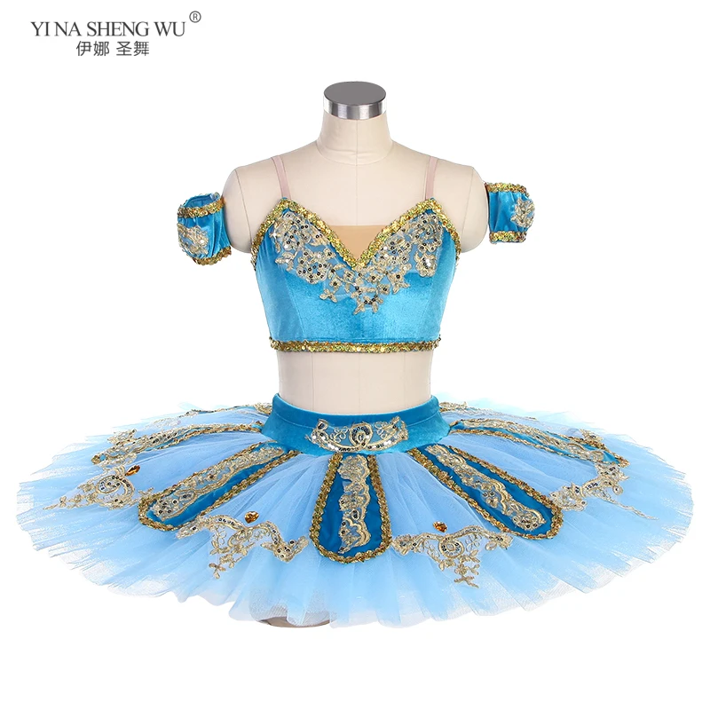 2026 심플한 신형 해적 스타일 발레 블루 댄서 텐트 스커트 대회 공연 스커트 성인 및 어린이 맞춤 제작